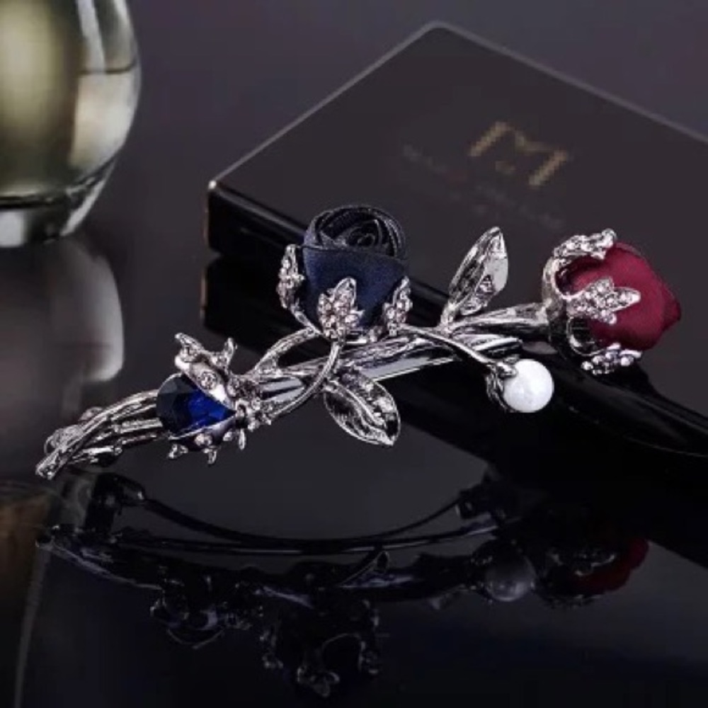 Eleanor ShuMark Elegant Rose hair clip.Made in France.NWT
